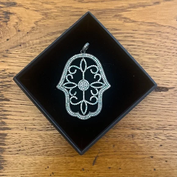 Margo Morrison Silver and Tourmaline Hamsa Charm - Picture 3 of 8